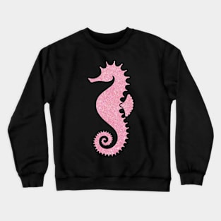 Light Pink Faux Glitter Seahorse Crewneck Sweatshirt